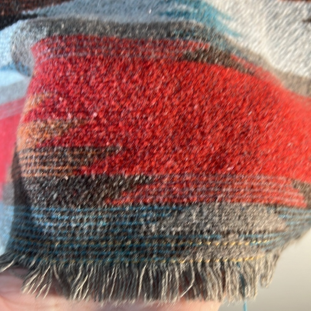 Denim Southwest Blanket Chouyatou Navaho Blanket Print Button Jacket L - Picture 11 of 16